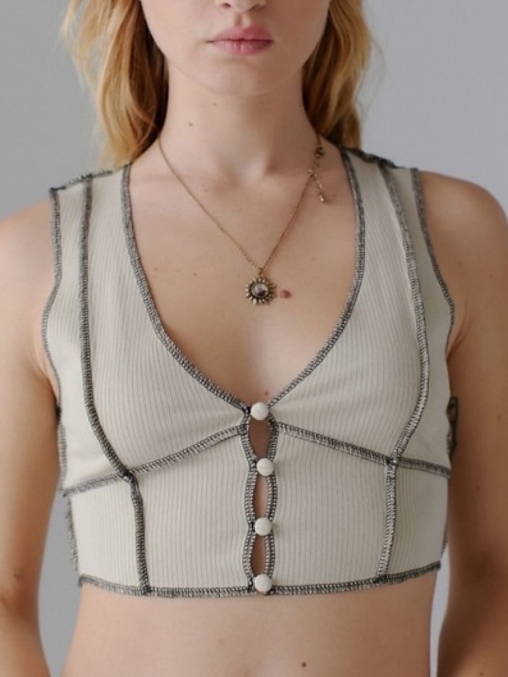 Urban Outfitters Hannah Tank Top Button Down